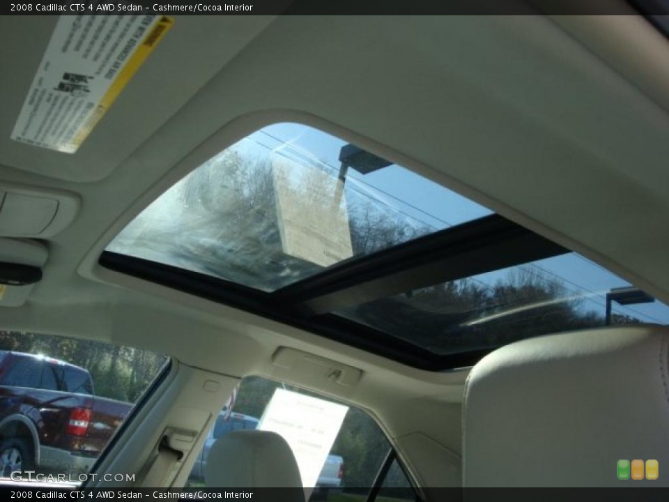 Cashmere/Cocoa Interior Sunroof for the 2008 Cadillac CTS 4 AWD Sedan #39580965