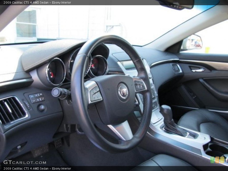 Ebony Interior Steering Wheel for the 2009 Cadillac CTS 4 AWD Sedan #39595299