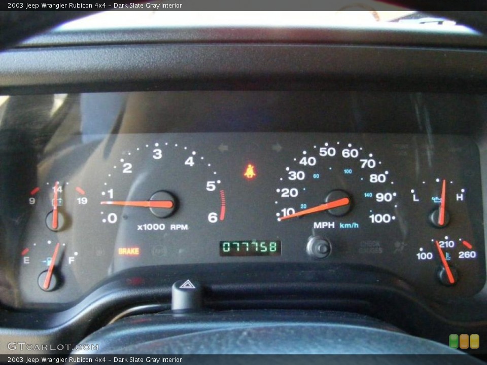 Dark Slate Gray Interior Gauges for the 2003 Jeep Wrangler Rubicon 4x4 #39599137