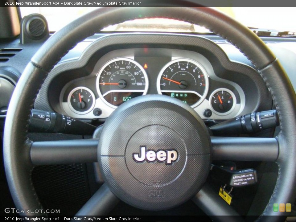 Dark Slate Gray/Medium Slate Gray Interior Steering Wheel for the 2010 Jeep Wrangler Sport 4x4 #39599533