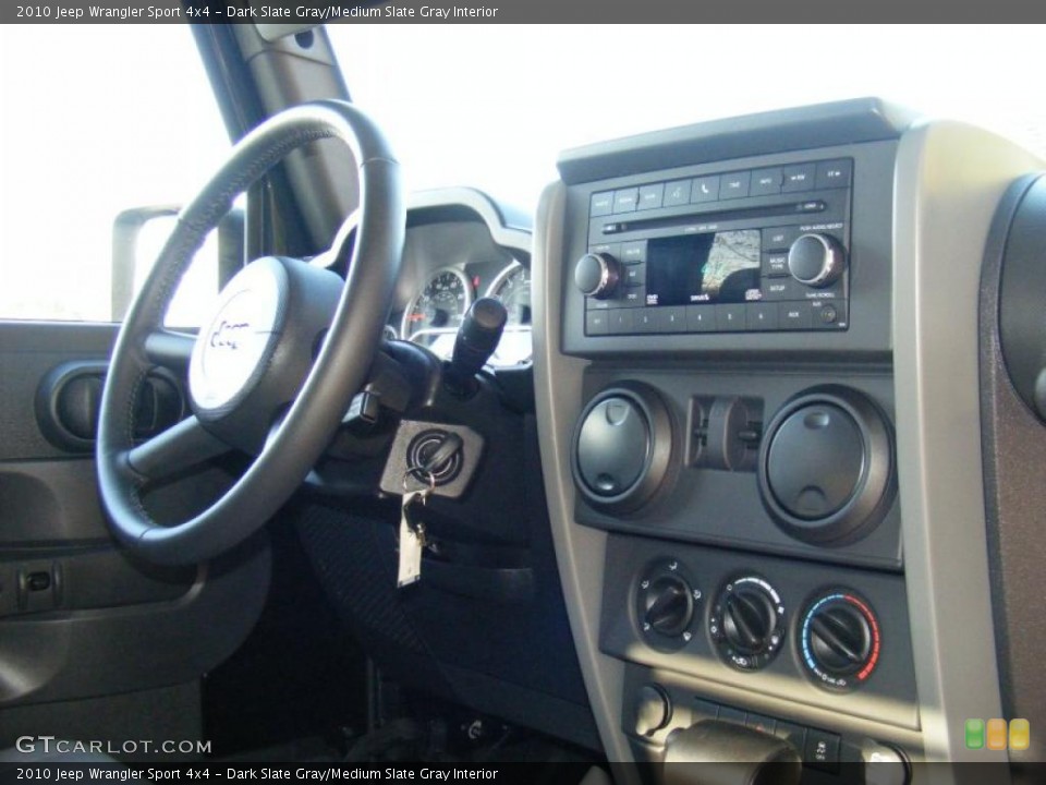 Dark Slate Gray/Medium Slate Gray Interior Controls for the 2010 Jeep Wrangler Sport 4x4 #39599689
