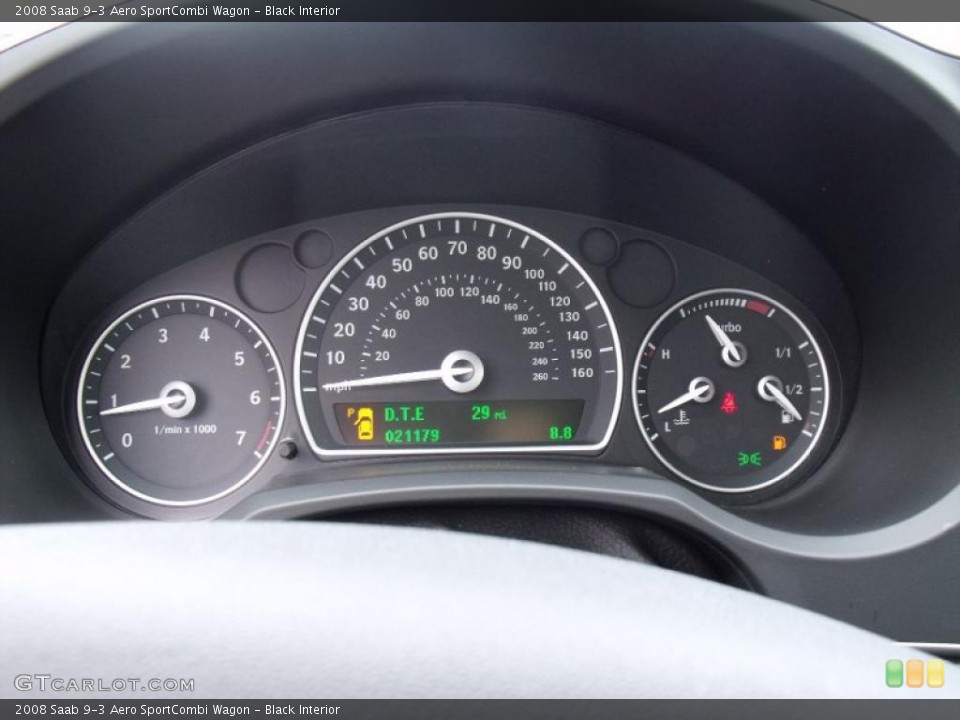 Black Interior Gauges for the 2008 Saab 9-3 Aero SportCombi Wagon #39628786