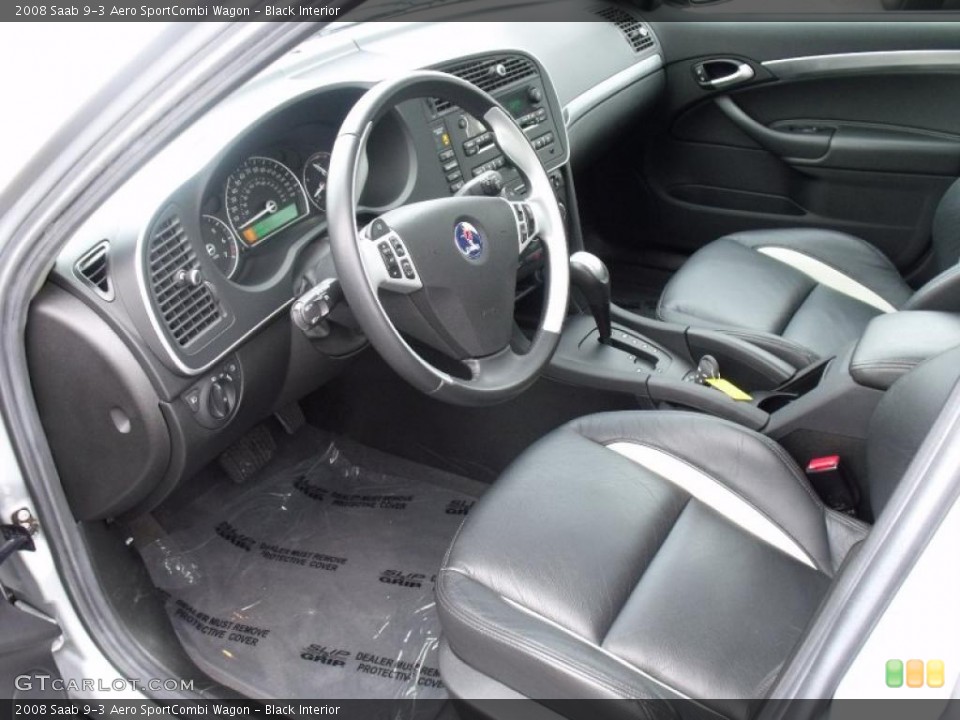 Black Interior Prime Interior for the 2008 Saab 9-3 Aero SportCombi Wagon #39628802