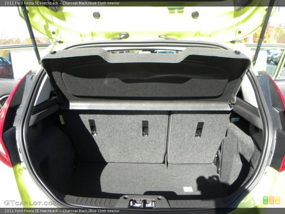 Charcoal Black/Blue Cloth Interior Trunk for the 2011 Ford Fiesta SE Hatchback #39630242