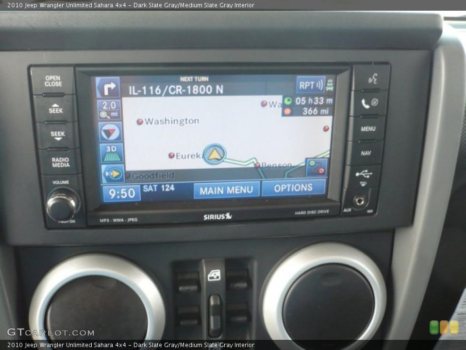 Dark Slate Gray/Medium Slate Gray Interior Navigation for the 2010 Jeep Wrangler Unlimited Sahara 4x4 #39634046