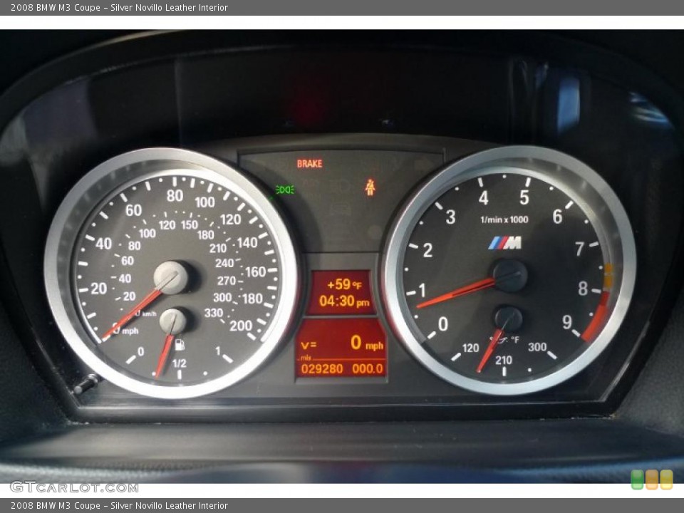 Silver Novillo Leather Interior Gauges for the 2008 BMW M3 Coupe #39635358