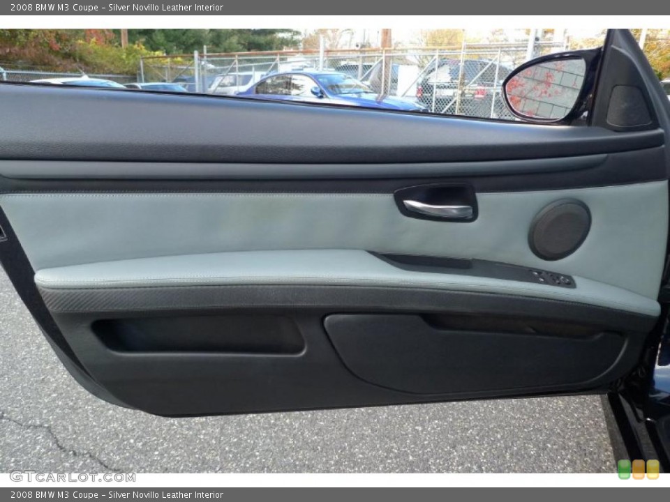 Silver Novillo Leather Interior Door Panel for the 2008 BMW M3 Coupe #39635598