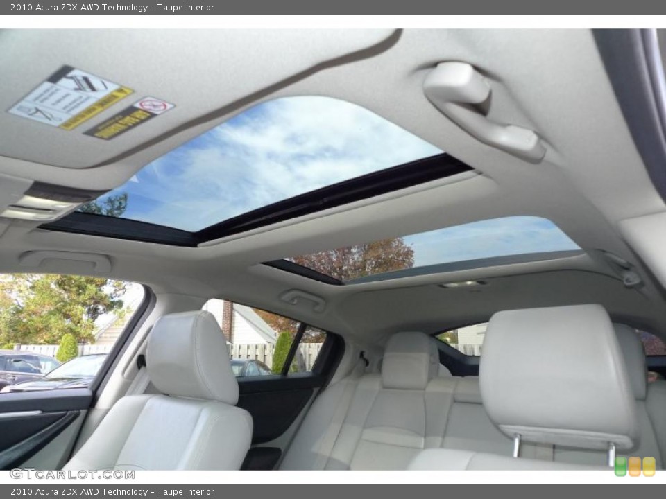 Taupe Interior Sunroof for the 2010 Acura ZDX AWD Technology #39641239