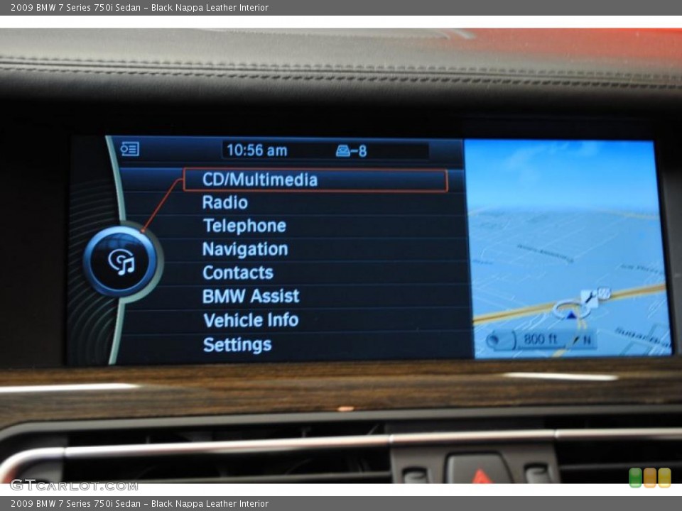 Black Nappa Leather Interior Navigation for the 2009 BMW 7 Series 750i Sedan #39644951