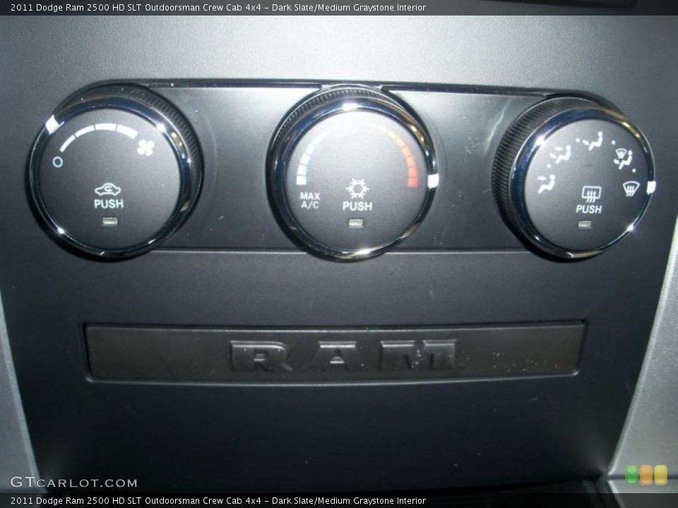 Dark Slate/Medium Graystone Interior Controls for the 2011 Dodge Ram 2500 HD SLT Outdoorsman Crew Cab 4x4 #39651108