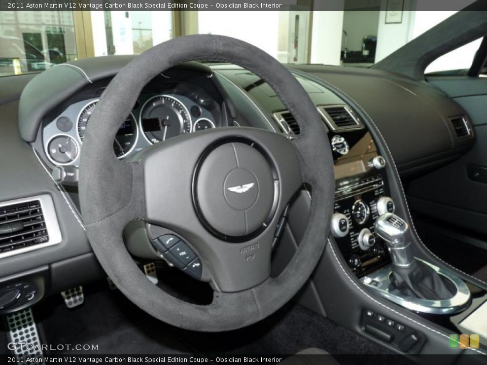 Obsidian Black Interior Steering Wheel for the 2011 Aston Martin V12 Vantage Carbon Black Special Edition Coupe #39664408