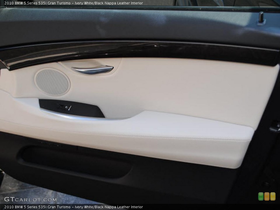 Ivory White/Black Nappa Leather Interior Door Panel for the 2010 BMW 5 Series 535i Gran Turismo #39671275