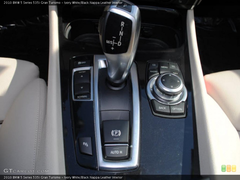 Ivory White/Black Nappa Leather Interior Transmission for the 2010 BMW 5 Series 535i Gran Turismo #39671571