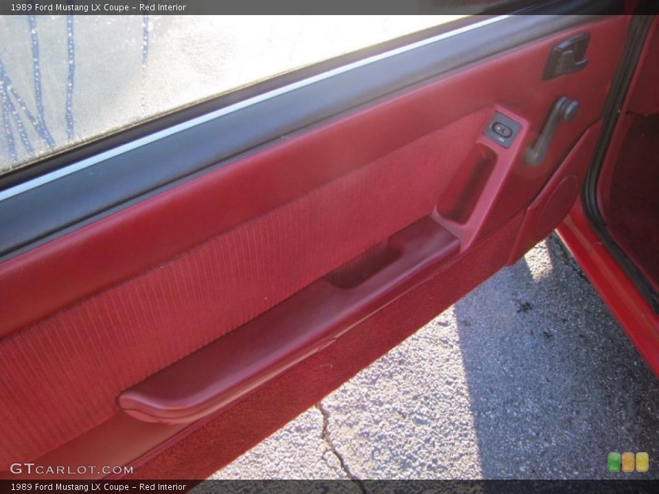 Red Interior Door Panel for the 1989 Ford Mustang LX Coupe #39676315