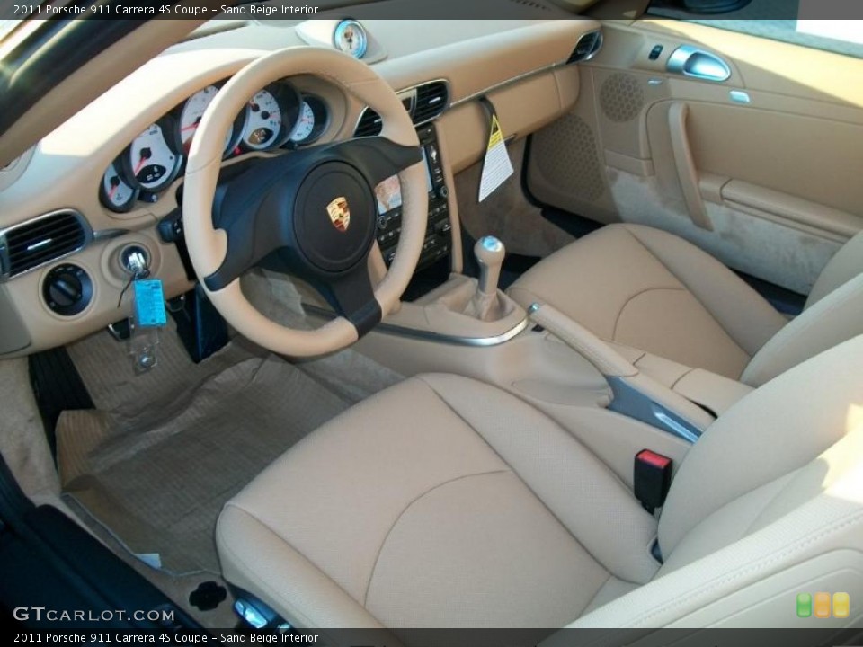 Sand Beige Interior Prime Interior for the 2011 Porsche 911 Carrera 4S Coupe #39676883