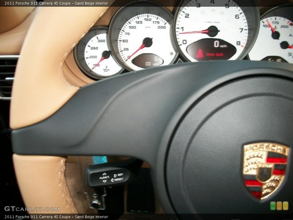 Sand Beige Interior Gauges for the 2011 Porsche 911 Carrera 4S Coupe #39676971