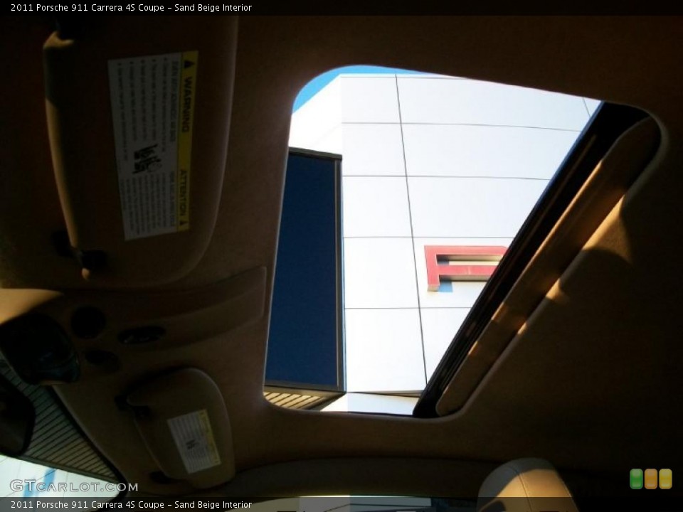 Sand Beige Interior Sunroof for the 2011 Porsche 911 Carrera 4S Coupe #39677047