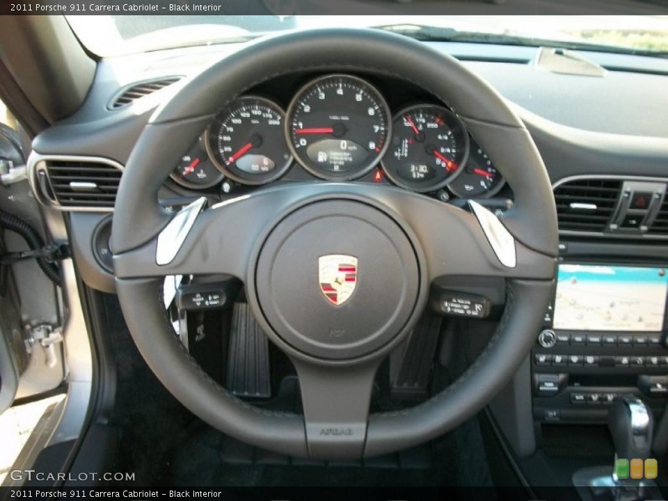 Black Interior Steering Wheel for the 2011 Porsche 911 Carrera Cabriolet #39679507