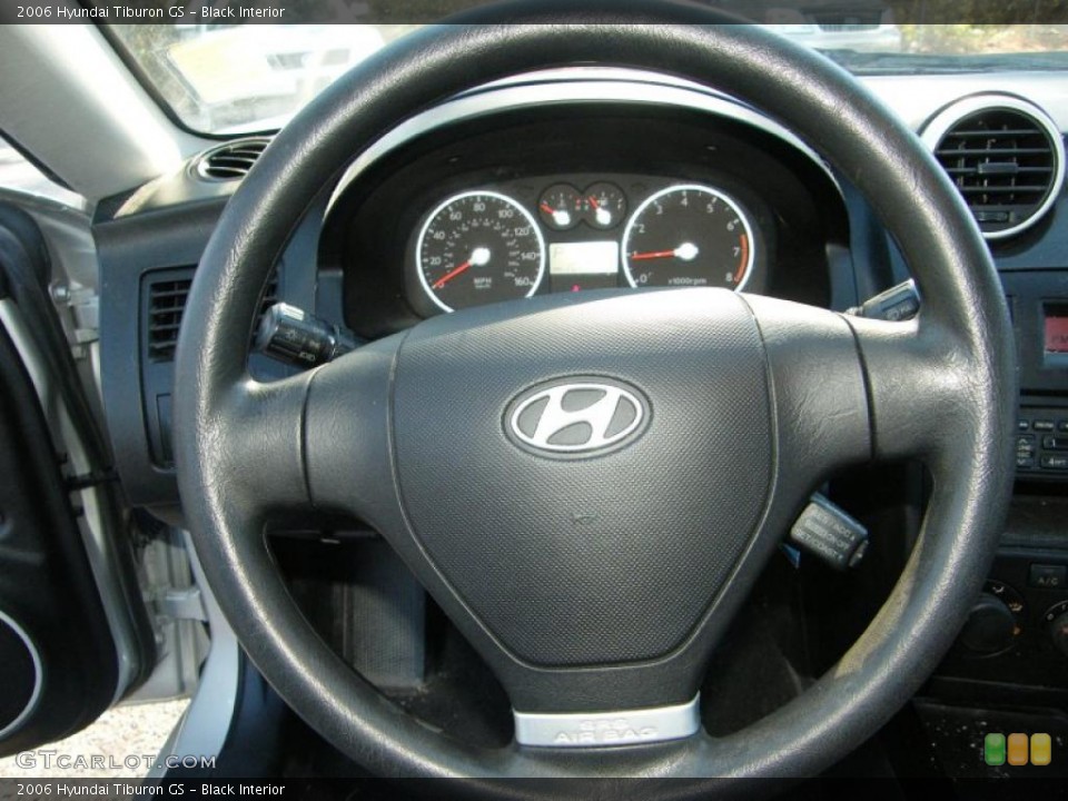 Black Interior Steering Wheel for the 2006 Hyundai Tiburon GS #39683871