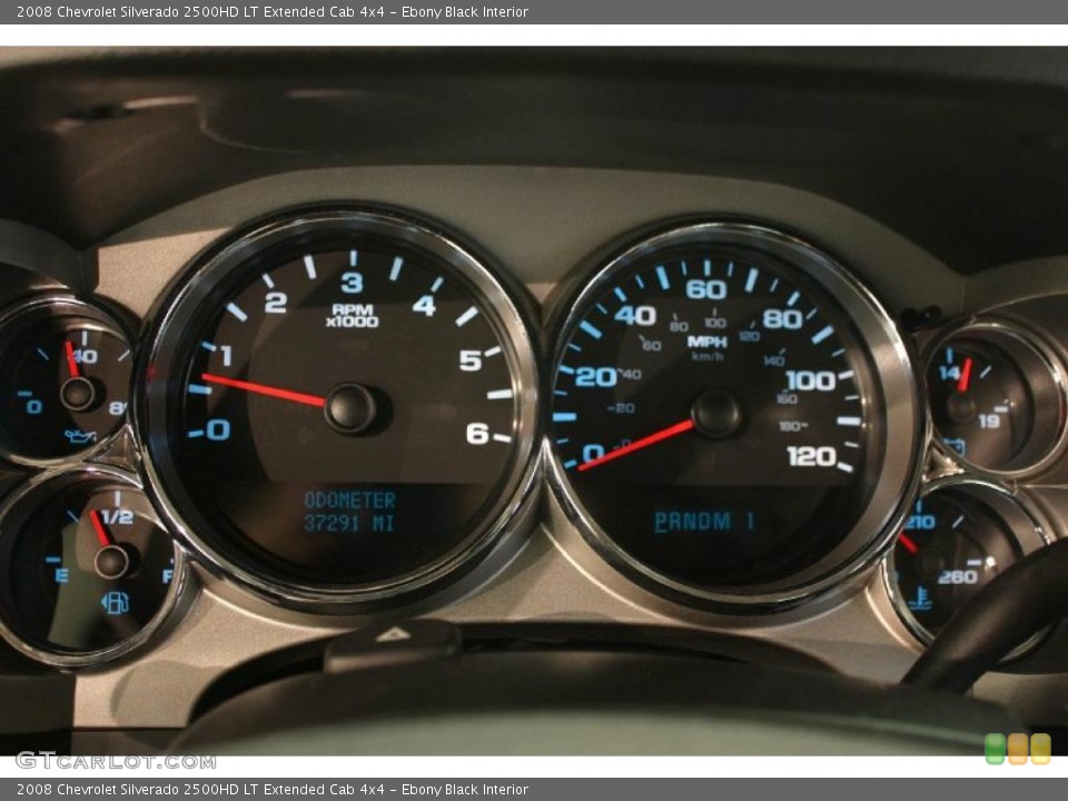 Ebony Black Interior Gauges for the 2008 Chevrolet Silverado 2500HD LT Extended Cab 4x4 #39687431