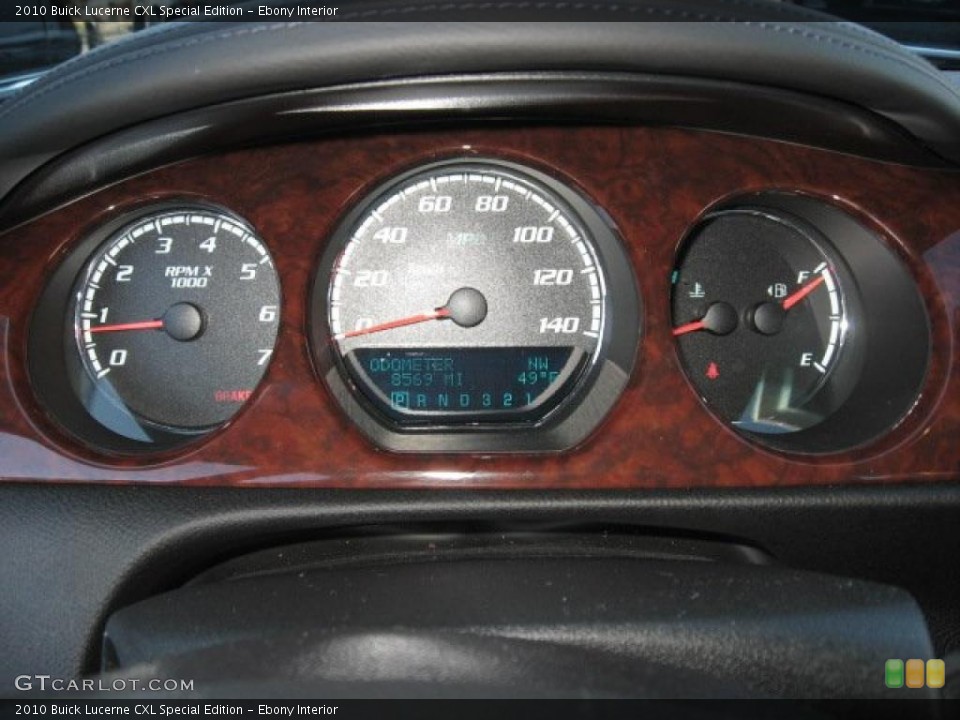 Ebony Interior Gauges for the 2010 Buick Lucerne CXL Special Edition #39688087