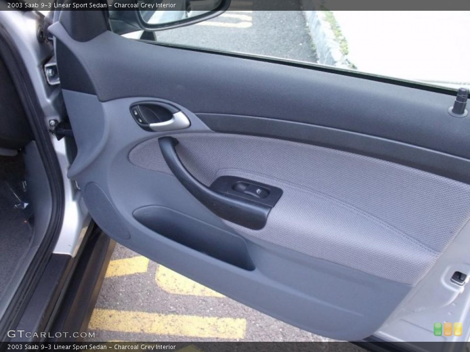 Charcoal Grey Interior Door Panel for the 2003 Saab 9-3 Linear Sport Sedan #39699363