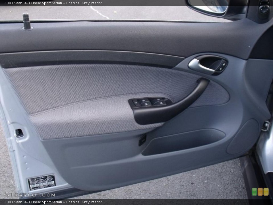 Charcoal Grey Interior Door Panel for the 2003 Saab 9-3 Linear Sport Sedan #39699413