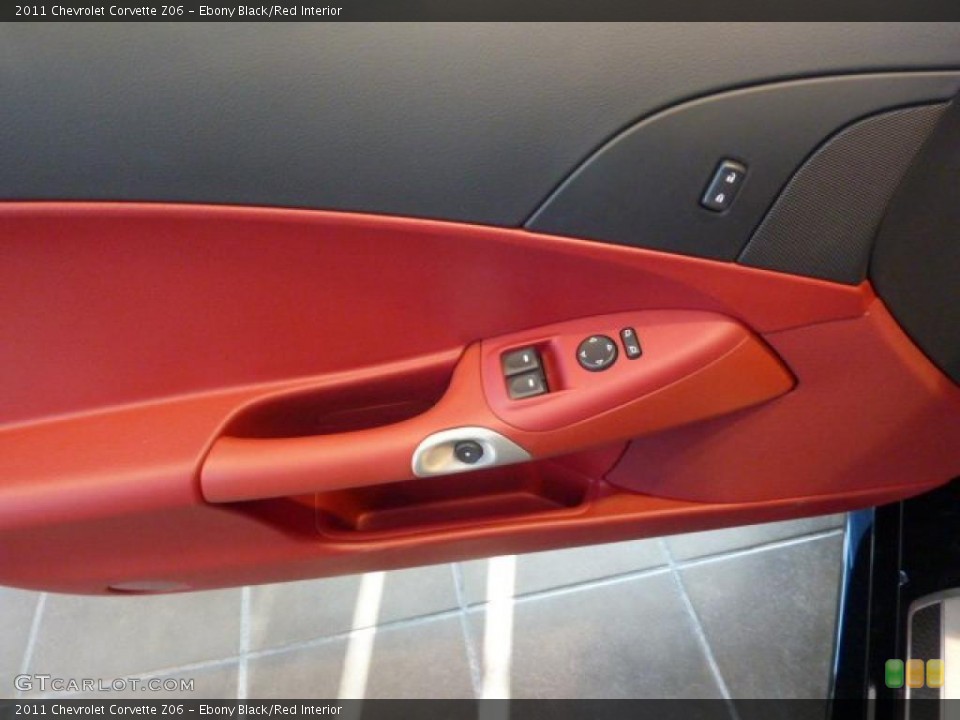 Ebony Black/Red Interior Door Panel for the 2011 Chevrolet Corvette Z06 #39705027