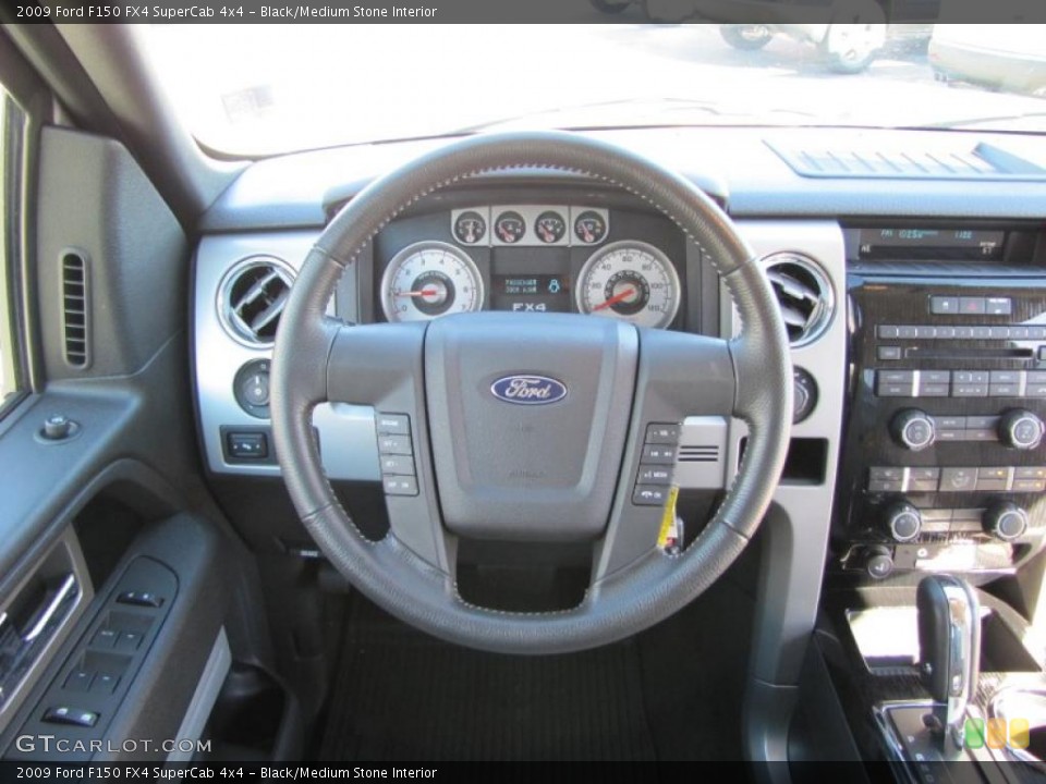 Black/Medium Stone Interior Steering Wheel for the 2009 Ford F150 FX4 SuperCab 4x4 #39717335
