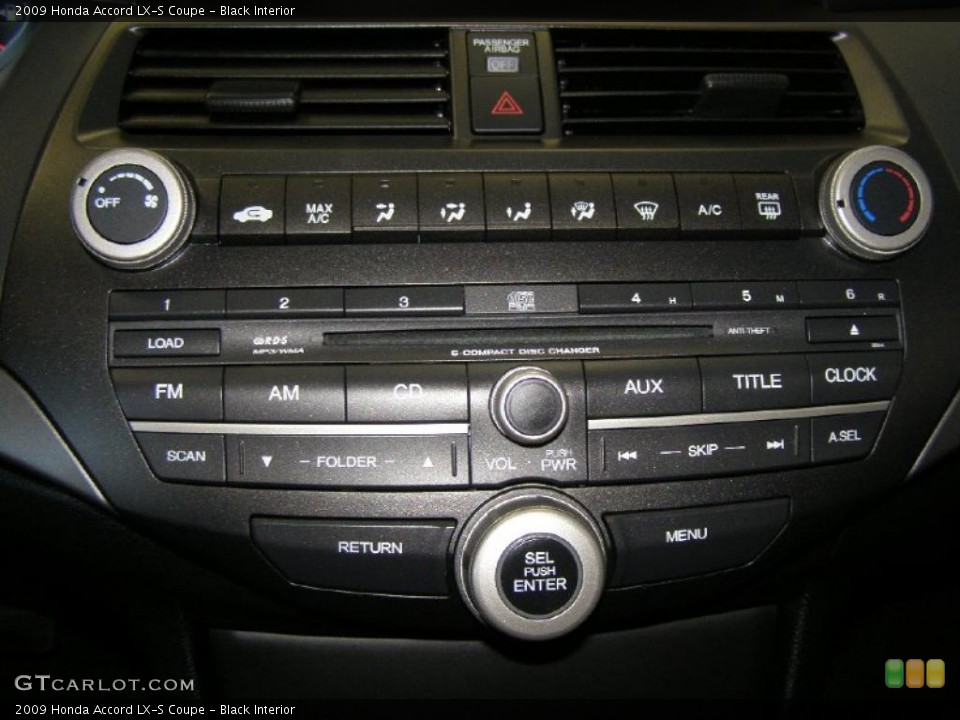 Black Interior Controls for the 2009 Honda Accord LX-S Coupe #39722731