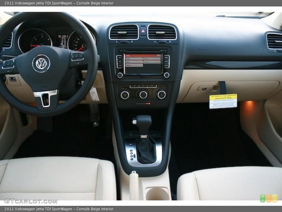 Cornsilk Beige Interior Dashboard for the 2011 Volkswagen Jetta TDI SportWagen #39738317