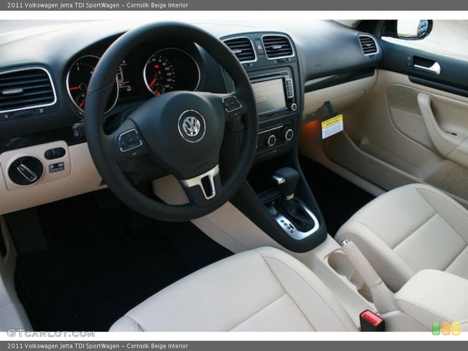 Cornsilk Beige Interior Prime Interior for the 2011 Volkswagen Jetta TDI SportWagen #39738333