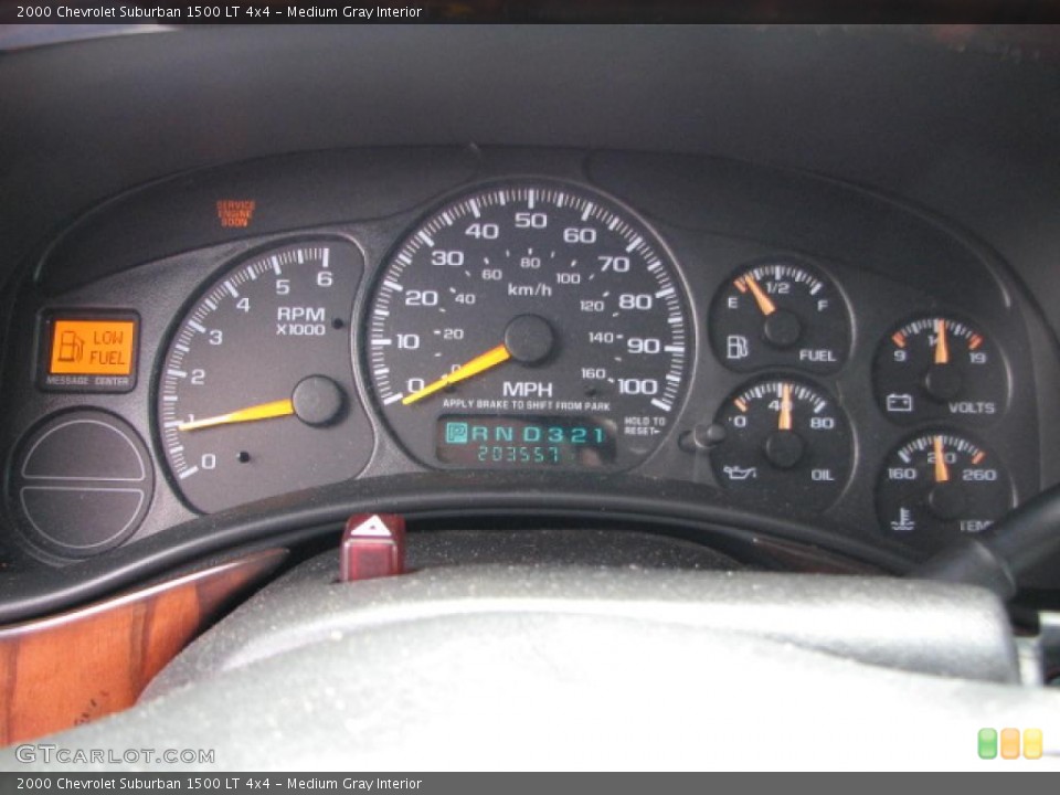 Medium Gray Interior Gauges for the 2000 Chevrolet Suburban 1500 LT 4x4 #39749690