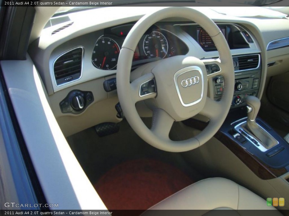 Cardamom Beige Interior Steering Wheel for the 2011 Audi A4 2.0T quattro Sedan #39761266