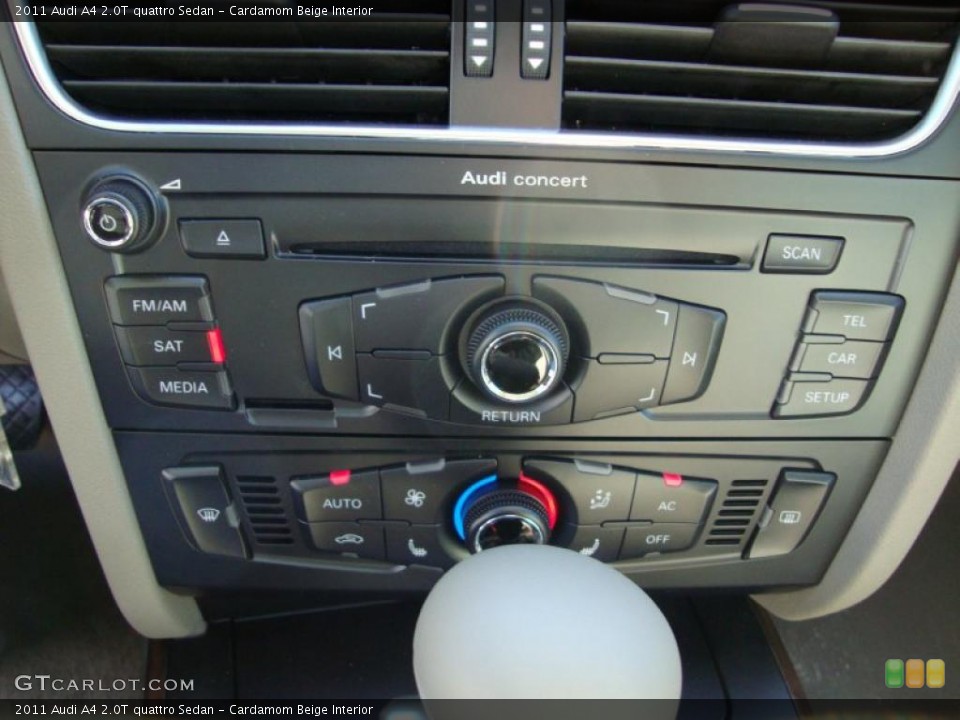 Cardamom Beige Interior Controls for the 2011 Audi A4 2.0T quattro Sedan #39761582