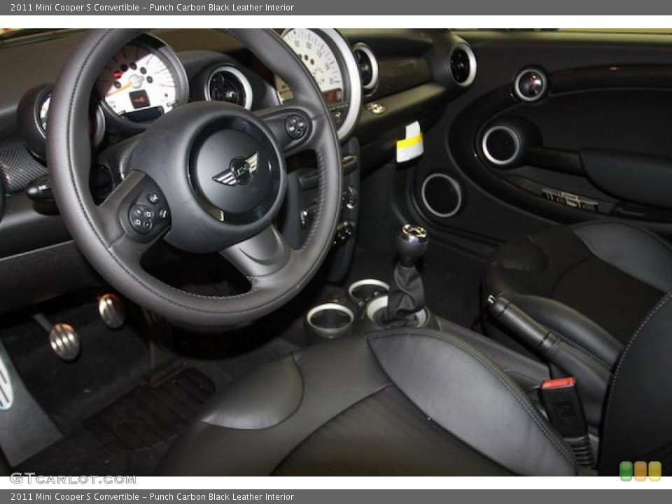 Punch Carbon Black Leather Interior Photo for the 2011 Mini Cooper S Convertible #39766530