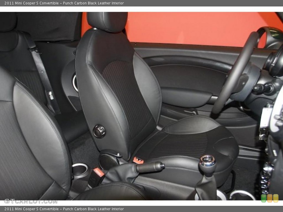 Punch Carbon Black Leather Interior Photo for the 2011 Mini Cooper S Convertible #39766690