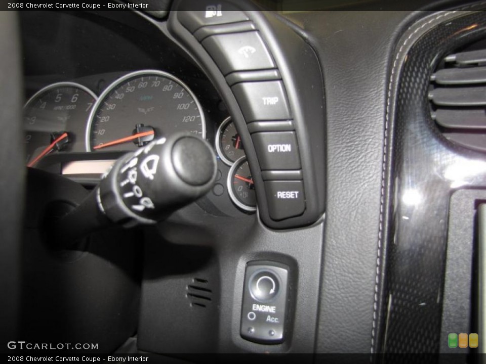 Ebony Interior Controls for the 2008 Chevrolet Corvette Coupe #39783030