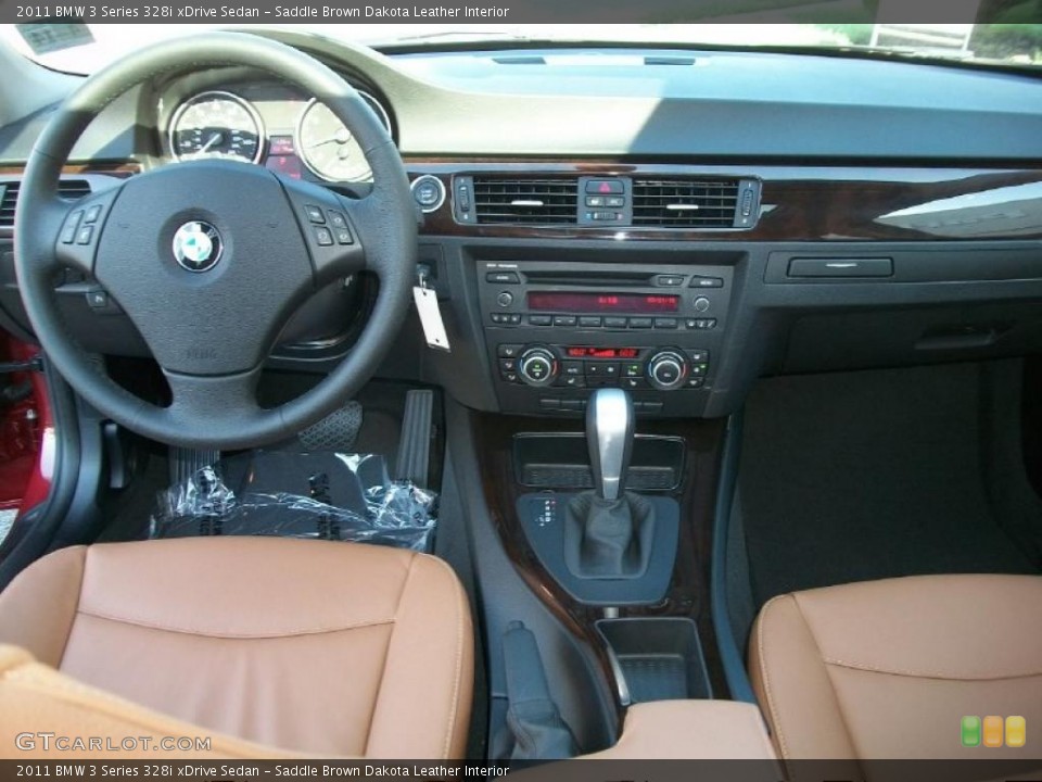 Saddle Brown Dakota Leather Interior Dashboard for the 2011 BMW 3 Series 328i xDrive Sedan #39794594