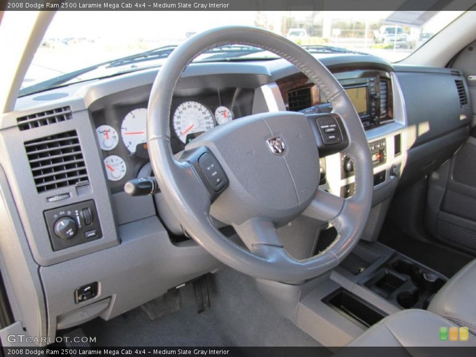 Medium Slate Gray Interior Steering Wheel for the 2008 Dodge Ram 2500 Laramie Mega Cab 4x4 #39801700