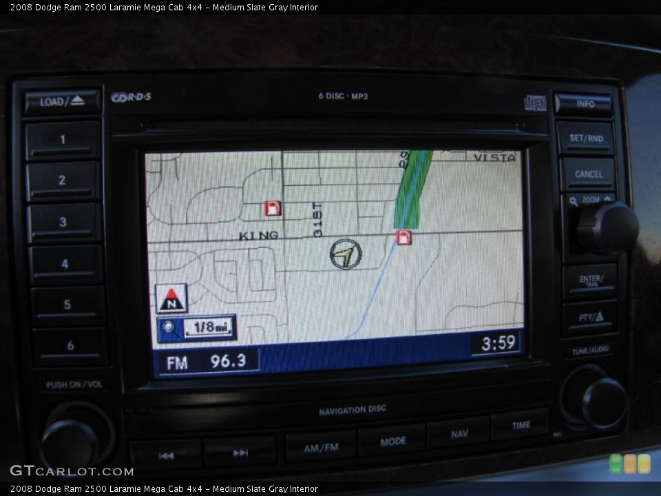 Medium Slate Gray Interior Navigation for the 2008 Dodge Ram 2500 Laramie Mega Cab 4x4 #39801728