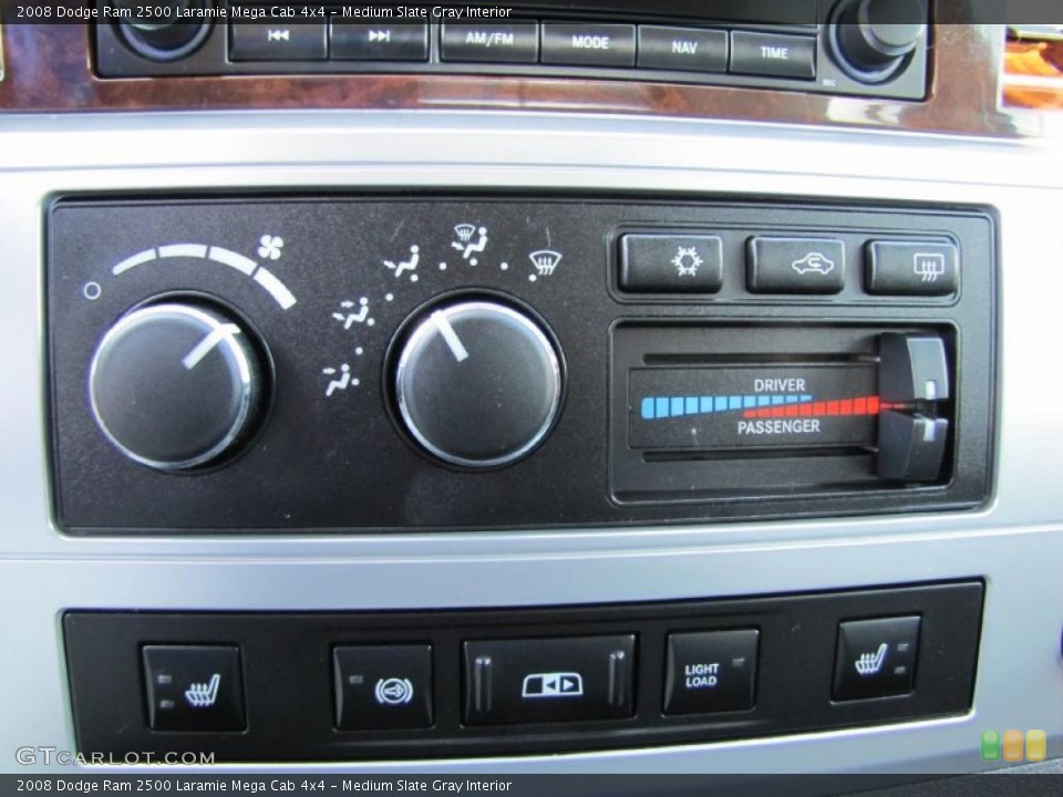 Medium Slate Gray Interior Controls for the 2008 Dodge Ram 2500 Laramie Mega Cab 4x4 #39801752