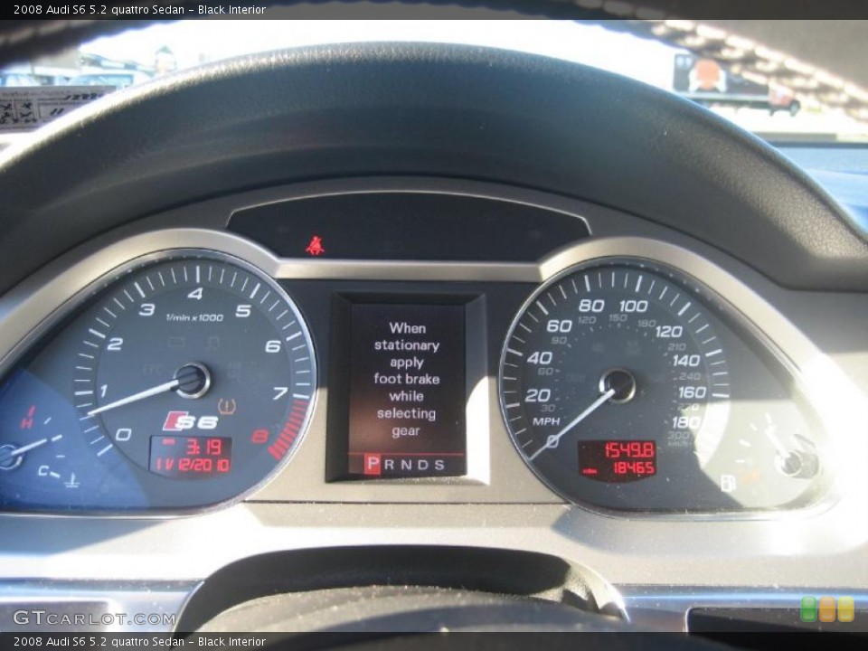Black Interior Gauges for the 2008 Audi S6 5.2 quattro Sedan #39804132