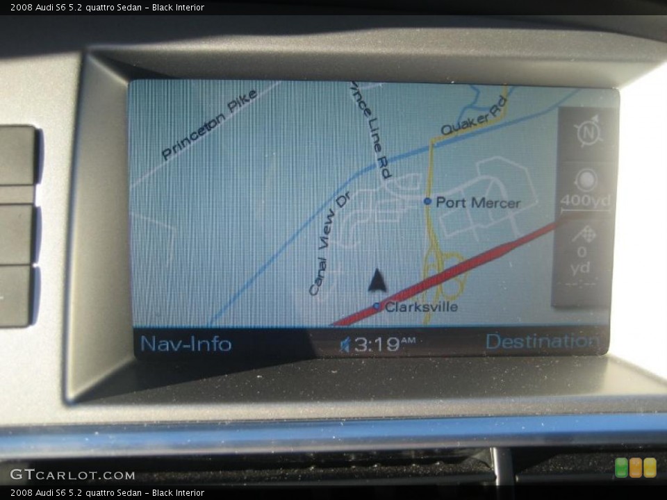 Black Interior Navigation for the 2008 Audi S6 5.2 quattro Sedan #39804180