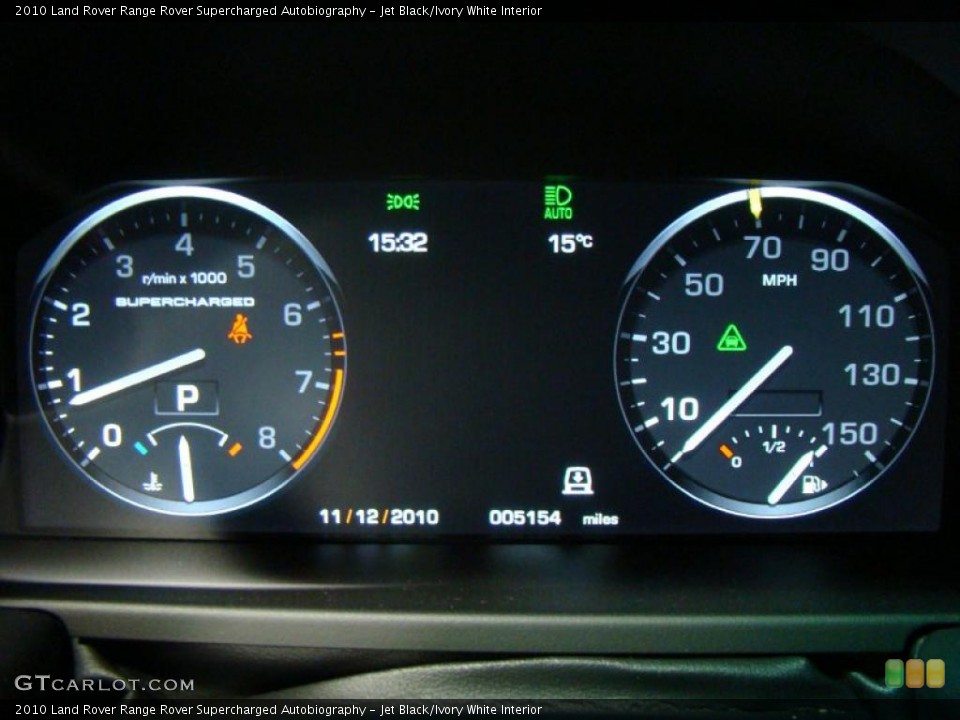 Jet Black/Ivory White Interior Gauges for the 2010 Land Rover Range Rover Supercharged Autobiography #39833934