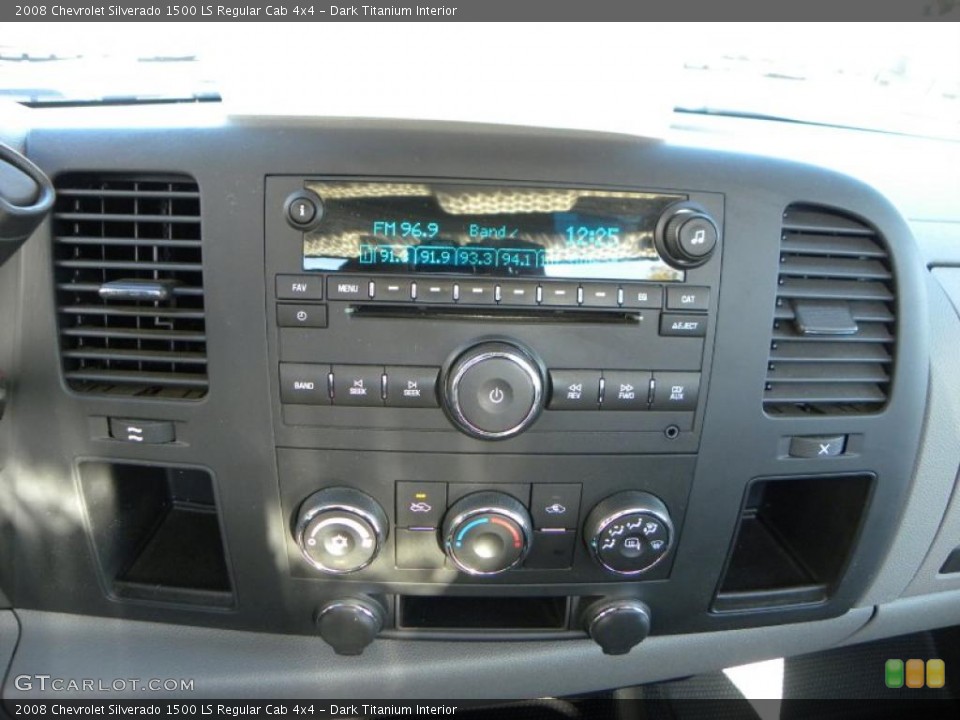 Dark Titanium Interior Controls for the 2008 Chevrolet Silverado 1500 LS Regular Cab 4x4 #39843778