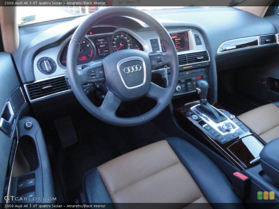 Amaretto/Black Interior Prime Interior for the 2009 Audi A6 3.0T quattro Sedan #39853938