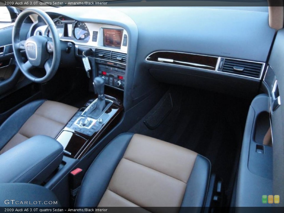Amaretto/Black Interior Dashboard for the 2009 Audi A6 3.0T quattro Sedan #39853954