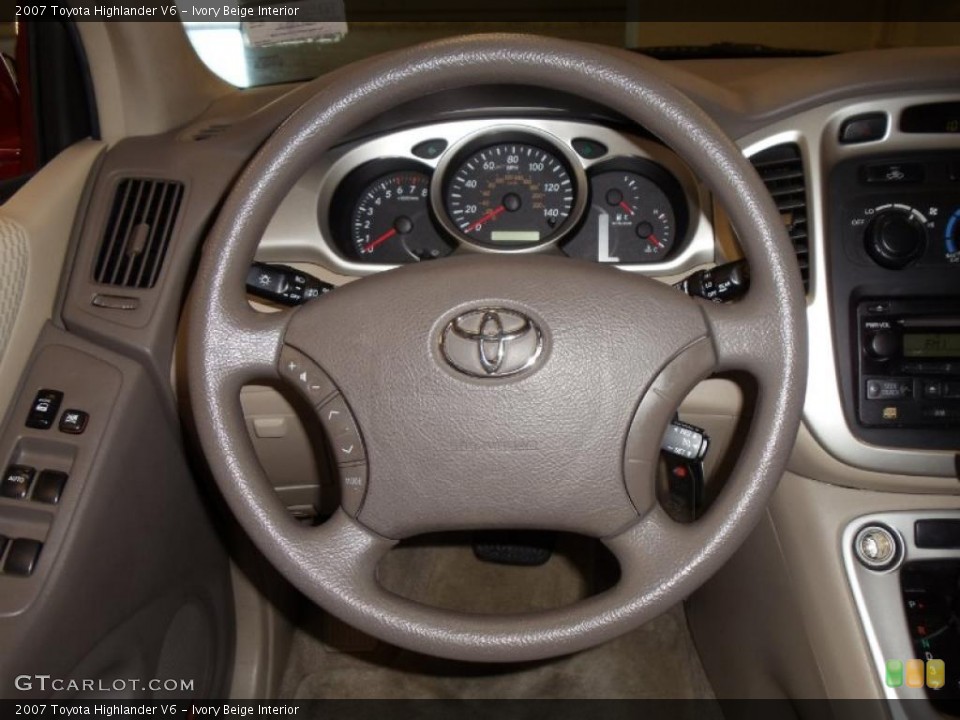 Ivory Beige Interior Steering Wheel for the 2007 Toyota Highlander V6 #39858058