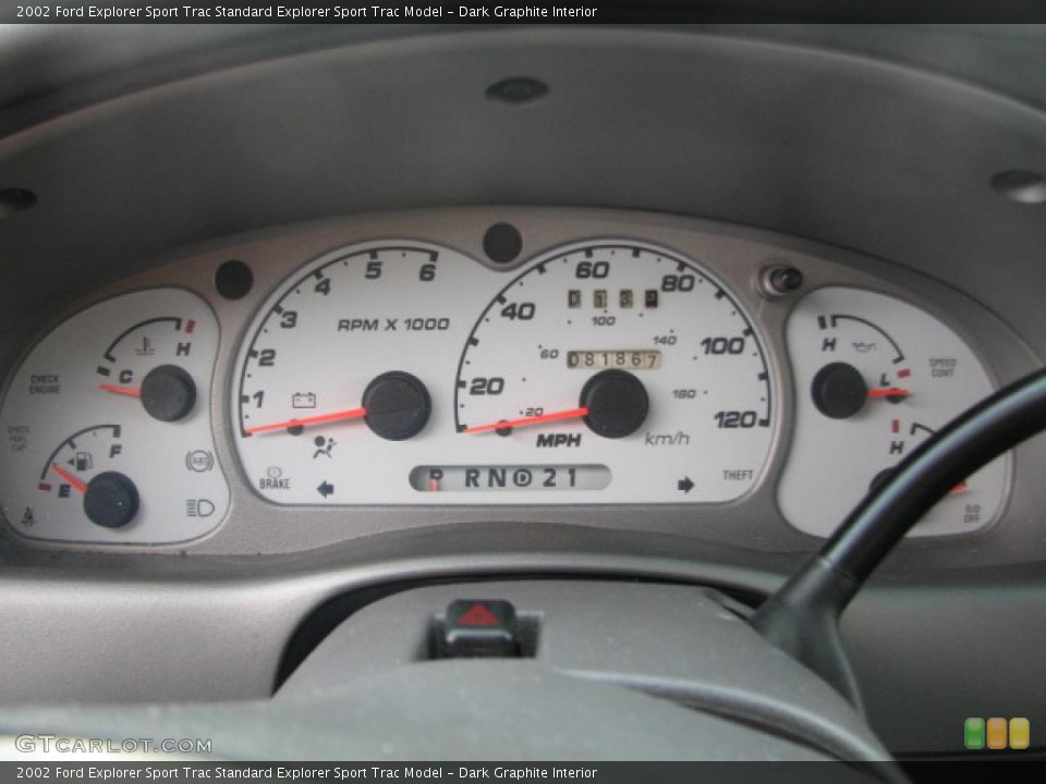 Dark Graphite Interior Gauges for the 2002 Ford Explorer Sport Trac  #39859502